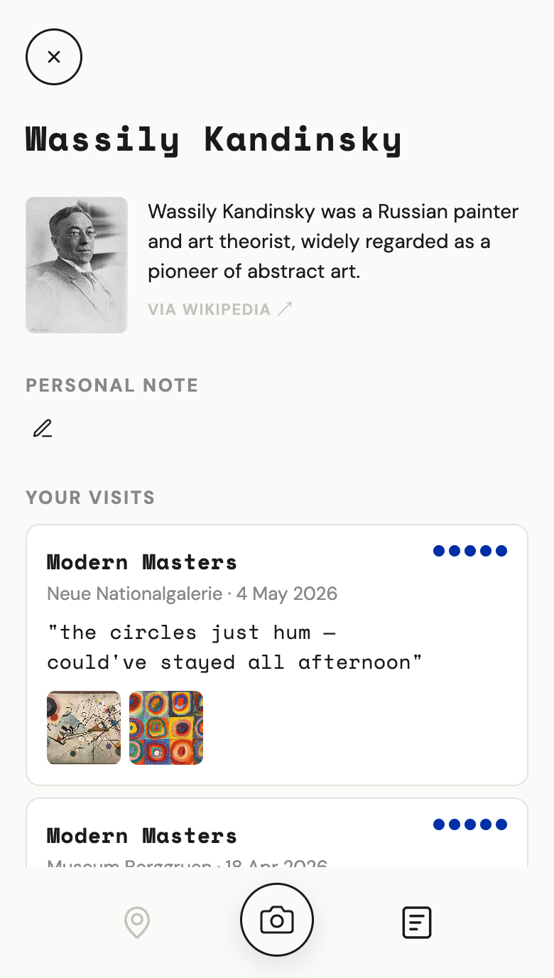 Scena artist page — Wikipedia bio and the works you've saved