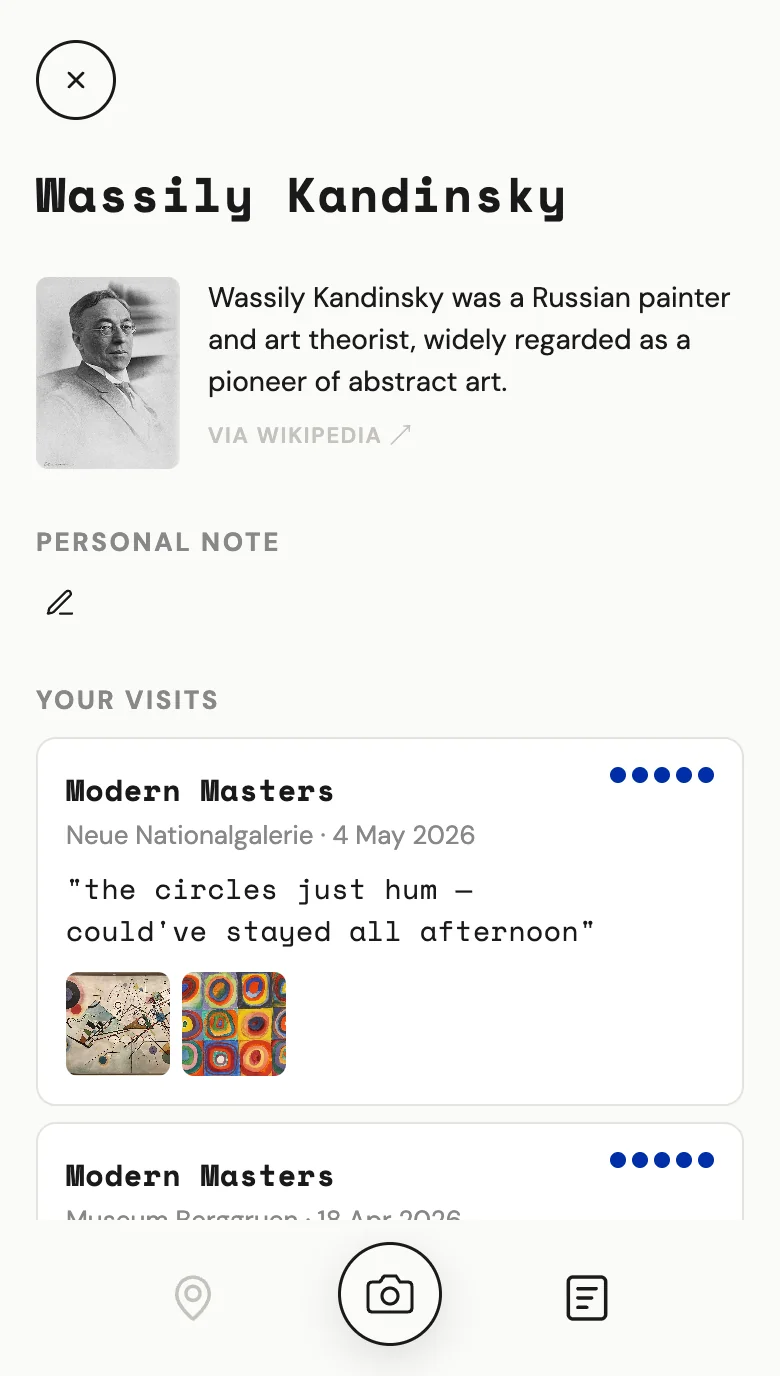 Scena artist page — Wikipedia bio and the works you've saved