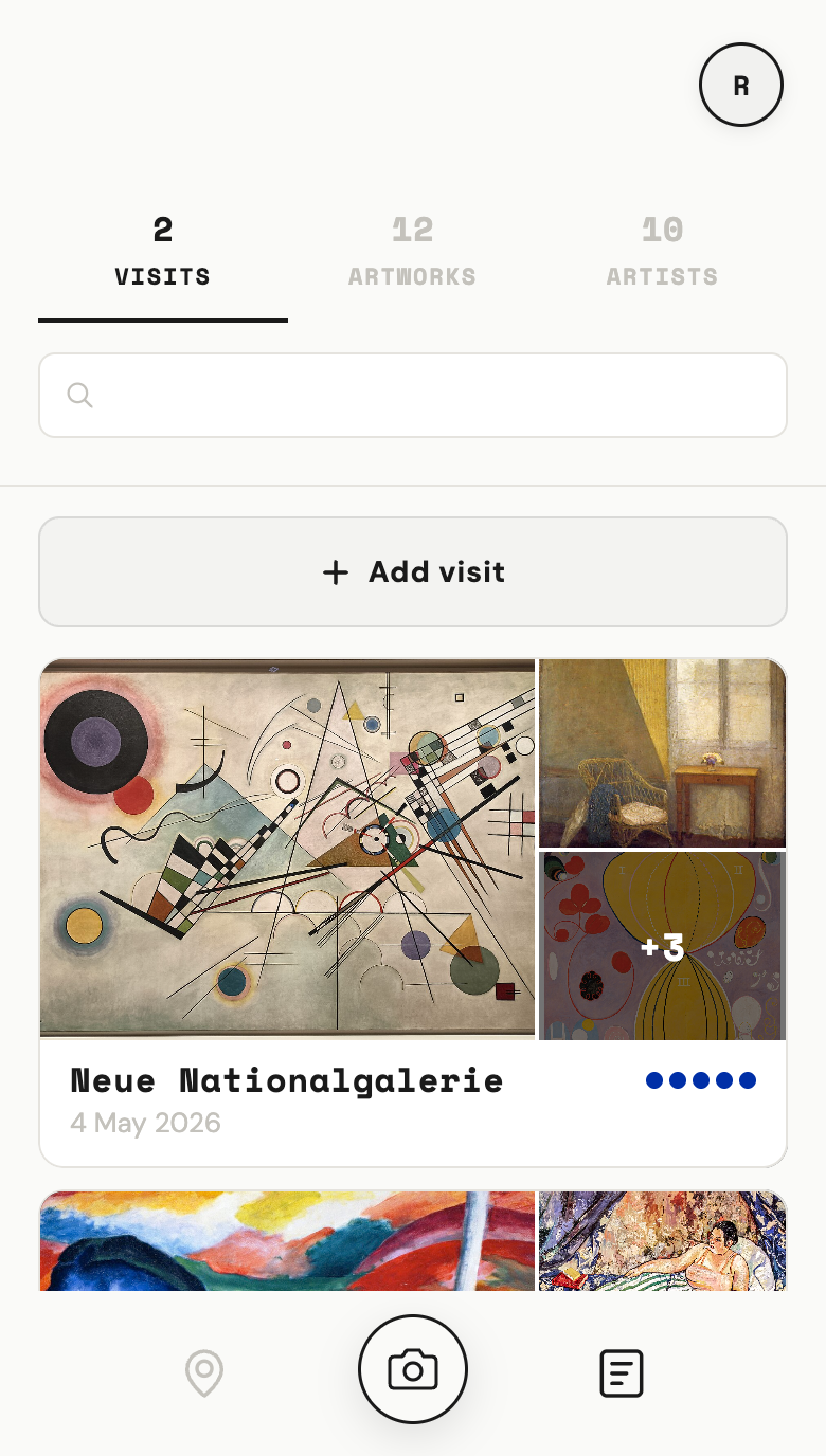 Scena diary — your record of every visit