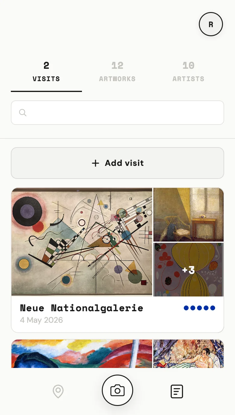 Scena diary — your record of every visit
