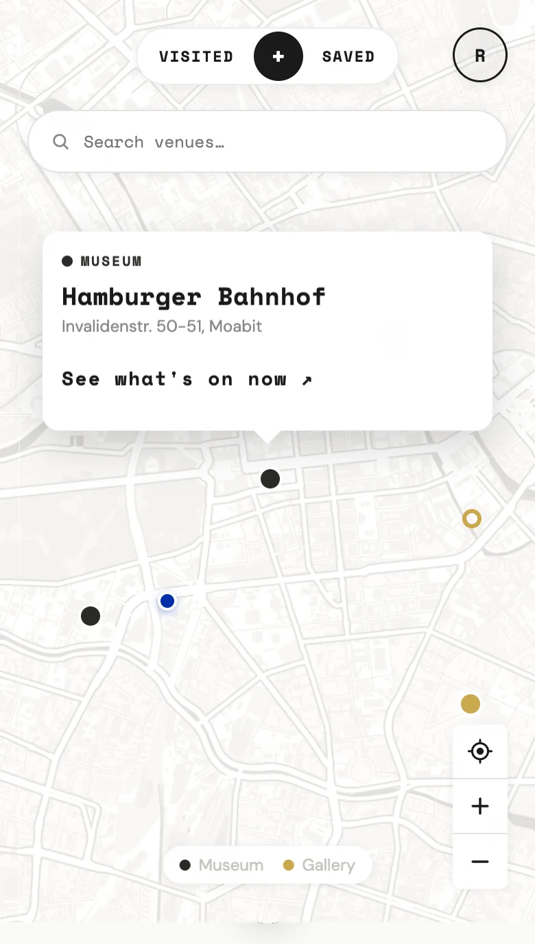 Scena map — find and save art destinations worldwide